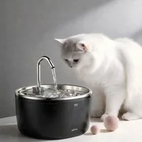 HOMELODY Trinkbrunnen Katzenbrunnen 3,2L mit Filter, Edelstahl Trinkbrunnen, Leise Wasserzirkulation für Katzen und kleine Hunde