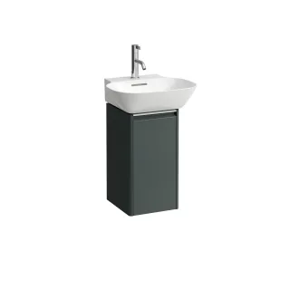 LAUFEN Waschtischunterschrank BASE 296x277x515 1 Tür Scharn. li Griff alu. f.WT H815301 verkehrsgrau H4030111102661