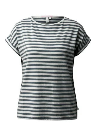 qs - T-Shirt blau/creme - Gr. - M
