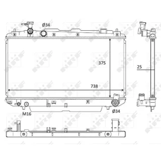 NRF Motork?hler gel?tet Toyota Rav 4 2 2,0 58645