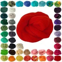maDDma 25g Filzwolle / Märchenwolle, Nass- u. Trockenfilzen, Farbwahl Bastelgarn, rot