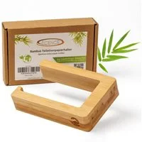 ECENCE Toilettenpapierhalter 1x Toilettenpapierhalter Holz, selbstklebend ohne