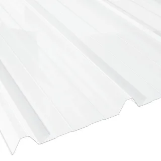 Polycarbonat Lichtplatte | Spundwand | 45/1000 | 1 mm | Breite 1070 mm | glasklar