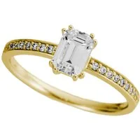 Firetti Goldring Schmuck Geschenk Gold 333 Vorsteckring Verlobung Baguette Lab Grown, mit Brillanten