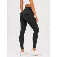 FemmeTone Leggings High-Waist Leggings Damen – lange Yoga Sporthose Sportleggings mit Bauchkontrolle, Taschen & Schlüsselring