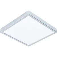 EGLO Deckenleuchte FUEVA 5 Deckenlampe, IP44, geringe Aufbauhöhe, 20 Watt, Quadrat, LED fest integriert, Neutralweiß, Aufbauleuchte, Badezimmer, Bad-Deckenlampe, modern, 28,5x28,5x2,8cm