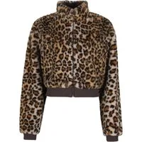 URBAN CLASSICS Allwetterjacke Urban Classics Ladies Cropped Faux Fur Leo Jacket (1-St)