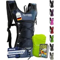 Sasmo Trinkrucksack mit Thermofach, Trinkrucksack Laufen - Ultraleicht, Laufrucksack Damen & Herren inklusive Regenschutz & Reflektoren