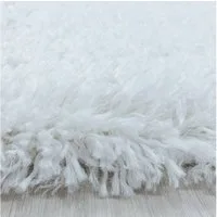 KADIMA DESIGN Teppich Shaggy Uni Style Polypropylen Wohnzimmer Teppich Hochflor, Rund, Höhe: 52 mm, Handwäsche, Rücken aus Jute, Gekettelt, 57600 Points/m2, 80x80cm