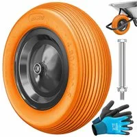MASKO Schubkarren-Rad, PU Schubkarrenrad Vollgummi 200 kg pannensicher 4.80/4.00-8 Ø