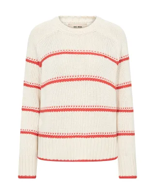 MOS MOSH - MMRola Bine Stripe Crewneck Knit spicy orange - Gr. - XS
