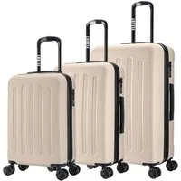 Flexot Hartschalen-Trolley F-3045 (Gr. M, L, XL) – Kofferset – ABS-Hartschale, 4 Rollen, Robuster und moderner Koffer mit vier 360° Rollen und Zahlenschloss