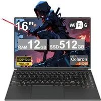 bvate Laptop 12GB 512GB 1TB SSD Espansione Notebook 16 Pollici N5095 Notebook (40,64 cm/16 Zoll, N5095, N5095, 12 GB, 512 GB SSD, 180° Scharnierdesign Notebook/Deutsche Tastaturaufkleber/Gaming Laptop)