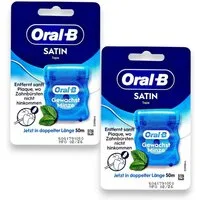 Oral-B Zahnseide 2x Oral-B SatinTape Zahnseide gewachst Minze 2x 50m, (0-St)