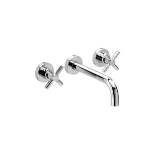 Herzbach Stilo Fertigmontageset 14.959060.2.01 Auslauf 240 mm, Unterputz-Waschtisch-3-Loch-Armatur, chrom