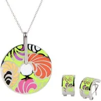 Kingka Ketten-Set Damen Flower Power Paar Ohrringe und Kette mit Anhänger als Set (Set), Zu Shirt, Hoodie, Jeans, Sneaker! Büro, Urlaub, Party, SALE SALE