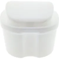 HundB Zahndose Reinigungsdose Prothesen Zahnspangen weiß 1 Stück (Stück, 1 St., Reinigungsdose für Prothesen & Zahnspangen), Gebissdose Prothesendose Zahnspangendose Zahndose