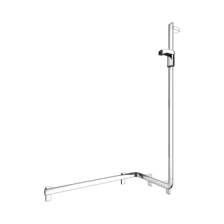 KEUCO AXESS Eck-Duschhandlauf 90° mit Brausestange rechts, Metall, B: 53,1 H: 130,1 T: 85 cm, 350080 35008018601
