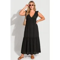 Shape of You Maxikleid V-Ausschnitt Maxikleid mit Rüsche