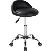 Yaheetech Drehhocker Barhocker mit 5 Rollen (1 St), Arbeitshocker 55,5 cm – 70 cm Höhenverstellbar & 360° Drehbar