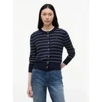 Tommy Hilfiger Strickjacke FULL NEEDLE STITCH CARDIGAN Baumwolle, goldfarbene Knöpfe