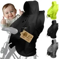 BambiniWelt by Rafael K. Fahrradkindersitz Regencape Regenponcho für Kinderfahrradsitz Reflektorstreifen, Kinderhelm passt unter die Kapuze
