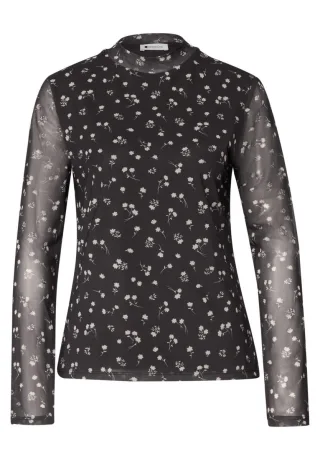 Street One - Langarmshirt aus Mesh braun - Gr. - 36