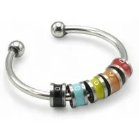 Eyecatcher Fingerring Anti Stress Ring bunte bewegliche Röllchen One Size