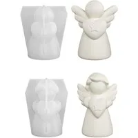 Zyronn Silikonform 2 Stück 3D Silikonform Engel Silikonform Weihnachten Gips, (2-tlg)