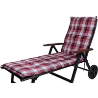 KETTtex Liegenauflage Rollliege Milano 2396 rot-weiß kariert 190x60x6 cm KETTtex, (1 St), Halteband verstellbar mit Bindebändern Klettband