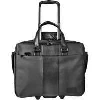 Dermata Laptoptasche Office Case Trolley 46x37x21 cm, Laptopfach 17 Zoll, Notebooktrolley, Business Rollkoffer aus Polycanvas mit Organizer