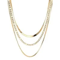 THIORA Gliederkette Layering Kette "Layers of Maui", 42cm + 6cm, Halskette Damen (inkl. Schmucketui), Layering Kette