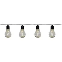EGLO Lichterkette LED Lichterkette Libisa, Balkon Deko, Glühbirnen, IP44 Outdoor, 10-flammig, Kunststoff, 10 Leuchtmittel, 4,05m Kabel, batteriebetrieben, Terrasse