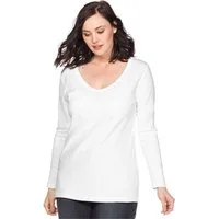 Sheego T-Shirt Langarmshirt Langarm aus Baumwolle