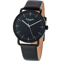 Eichmüller Quarzuhr Herrenuhr Slim Gehäuse, Schwarz, Lederband 40 mm 3030-02, – elegante Armbanduhr für Herren