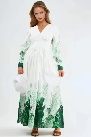 Tropisches Blumenmuster Maxikleid