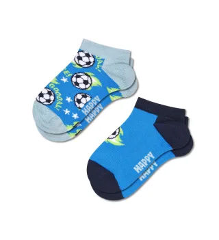 happy socks - Kids 2-Pack Football Low Socks Blau - Gr. - 8