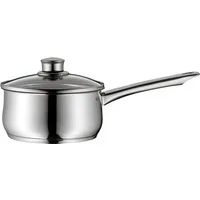 WMF Kasserolle Diadem Plus, Cromargan® Edelstahl Rostfrei 18/10 (2-tlg), breiter Schüttrand, außergewöhnliches Design, spülmaschinengeeignet