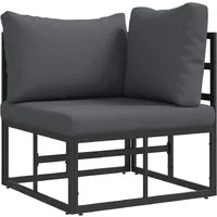 vidaXL Sofaelement Gartenmöbel Schwarz und Anthrazit 71,5 x 71,5 x 71 cm Metall (1 St)