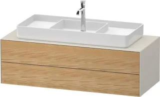 Duravit White Tulip Konsolenwaschtischunterbau wandhängend Natur Eiche & Nordic Weiß Matt & Seidenma WT4987MH5390010