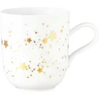 Seltmann Weiden Becher Liberty - Golden Stars, 1-tlg., Porzellan, Becher mit Henkel 0,40 l