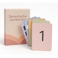 Diyarts Lernspielzeug Sensorische Lernkarten (10 doppelseitige Karten, 10-St., mit fühlbaren Strukturen, Zahlen & Formen), Frühförderung für Motorik, Wahrnehmung & Zählen lernen