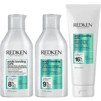 Redken Haarpflege-Set Redken Acidic Bonding Curls Set – Shampoo, Conditioner & Leave-In, 3-tlg., 3er Set Bundle, reichhaltig