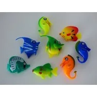 Aqua-Parts Dekofigur 1051 Wassersäulen Zubehör Fische + 3 x Seepferdchen Dekofiguren, Bunte Deko Fische und Seepferdchen