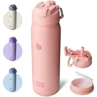 BOTTLE BOTTLE Trinkflasche Edelstahl Trinkflasche 24oz(709ml) mit Strohhalm Griff und Pillenfach, für Outdoor Schule, isolierte sportflasche