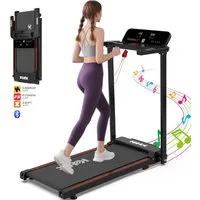 kehot Laufband Klappbares Laufband für Zuhause – 1–12 km/h & Pulsanzeige (Leise & Gelenkschonend – LCD Display & 12 Trainingsprogramme, Bluetooth App Steuerung – Ideal für Homegym & tägliches Cardio), Platzsparend & schnell verstaut – Perfekt für kle