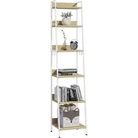 Woltu Standregal, 1-tlg., mit 6 Ebenen, mit 4 Haken, aus MDF Metall