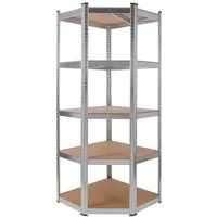 Arebos Eckregal 180x70x70 cm, 875 kg, Traglast, Steckregal, Lagerregal, Flexibel einsetzbar: für Werkstatt, Garage, Keller oder Lager
