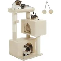 Purpurra Kratzbaum Kratzbaum 82cm für Wohnungskatzen mit 2 Höhlen