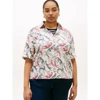 Tommy Hilfiger Curve Kurzarmshirt CRV ESS LINEN SHIRT WITH SS in großen Größen